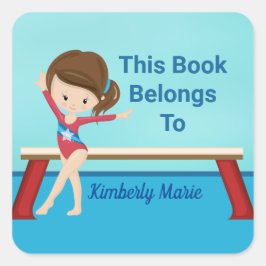 Adesivo Quadrado Gymnastics Girl Este Livro Pertence A Crianças Per