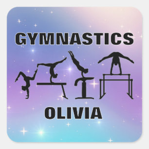 Adesivo Quadrado Gymnastics Sticker Purple Turquoise