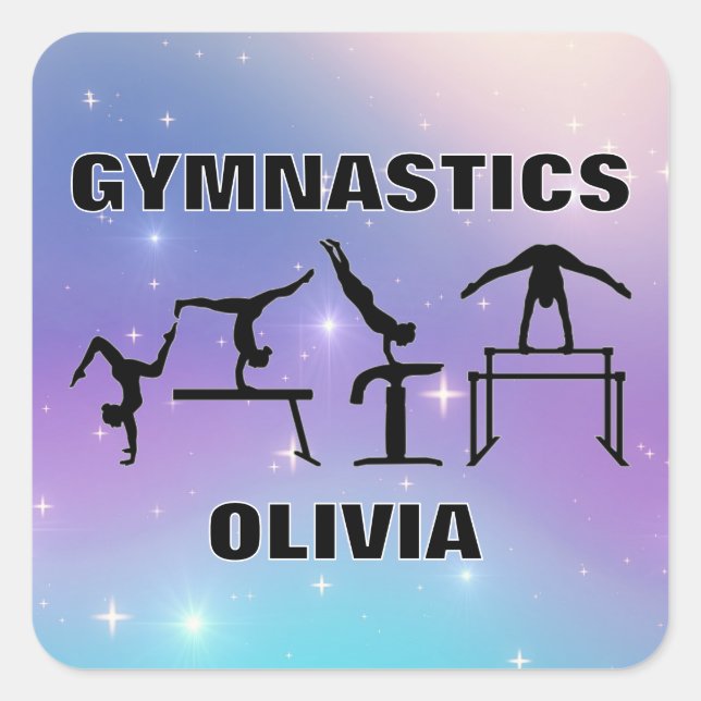 Adesivo Quadrado Gymnastics Sticker Purple Turquoise (Frente)