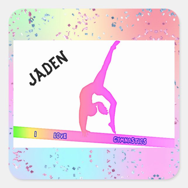 ADESIVO QUADRADO GYNASTICS STICKER PERSONALIZADO! (Frente)