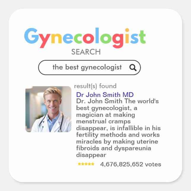 Adesivo Quadrado GYNECOLOGIST obstetrician doctor google search (Frente)