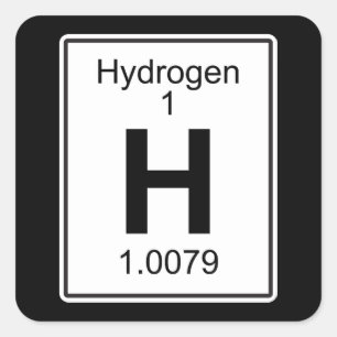 Adesivo Quadrado H - Hidrogênio