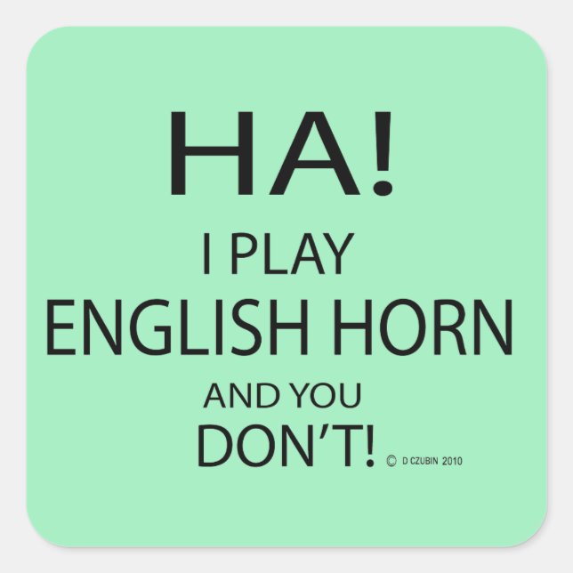 Adesivo Quadrado Ha Inglês Horn Square Sticker (Frente)
