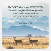 Habakkuk 3:19 Bíblia Verse Deer e Montanhas
