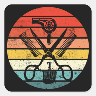 Adesivo Quadrado Hairdresser de Lista de Cabelos Gráficos Ultrassad