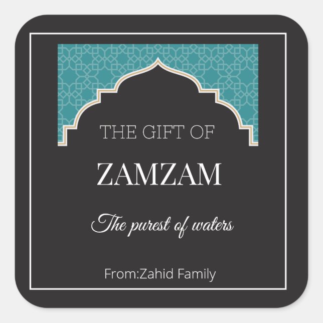 Adesivo Quadrado hajj mubarak Sticker, Hajj tabaruk (Frente)