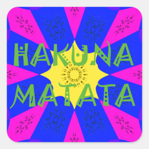 Adesivo Quadrado Hakuna Matata Belos Design de Cores Incríveis