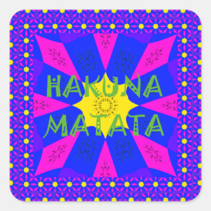 Adesivo Quadrado Hakuna Matata Belos Design de Cores Incríveis