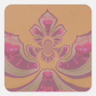 Adesivo Quadrado Hakuna Matata Feliz design de corações de Natal