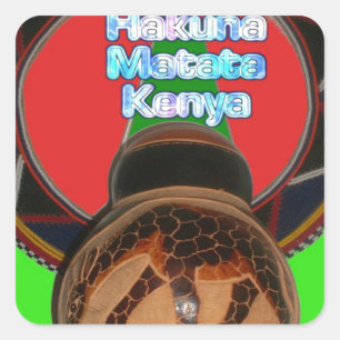Adesivo Quadrado Hakuna Matata Kenya Art Impressão