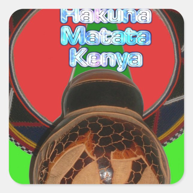 Adesivo Quadrado Hakuna Matata Kenya Art Impressão (Frente)