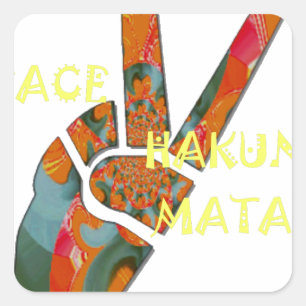 Adesivo Quadrado Hakuna Matata Peace