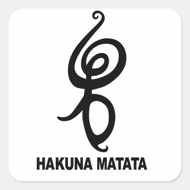 Adesivo Quadrado Hakuna Matata - Símbolo Africano (Frente)