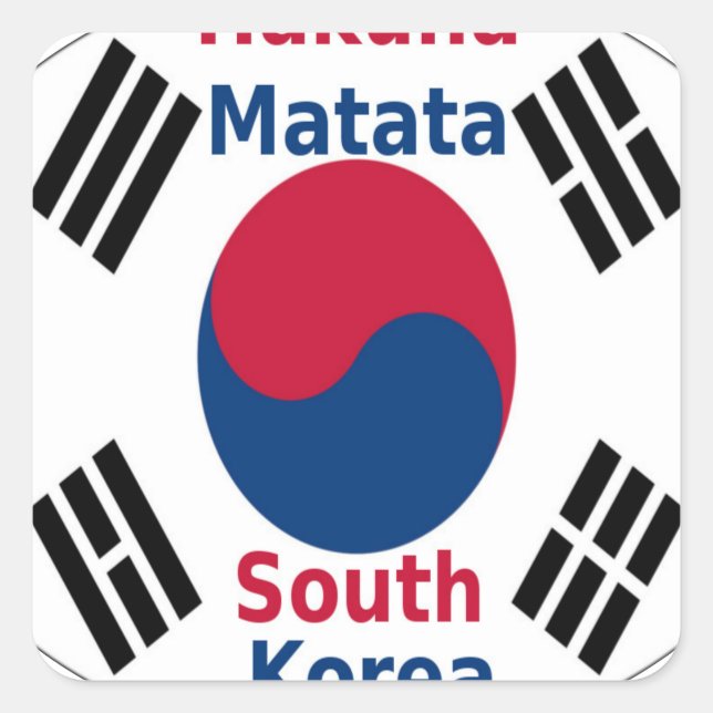 Adesivo Quadrado Hakuna Matata South Korea Art Impressão/Graphic (Frente)
