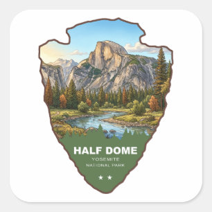 Adesivo Quadrado Half Dome Parque Nacional de Yosemite Arrowhead
