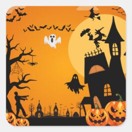 Adesivo Quadrado Halloween