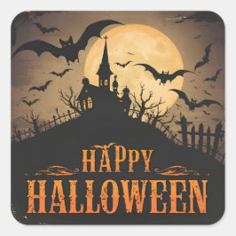 Adesivo Quadrado Halloween Antigo