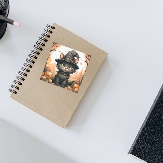 Adesivo Quadrado Halloween Black cat (Criador carregado)