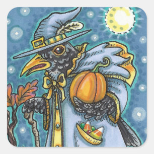 ADESIVO QUADRADO HALLOWEEN BLACKBIRD ASSISTENTE, HALLOWEEN RAVEN