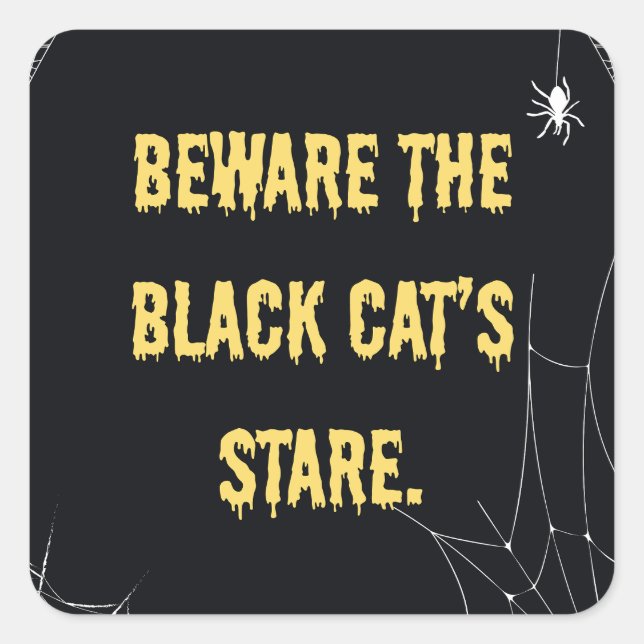 Adesivo Quadrado Halloween Cat Modern (Frente)