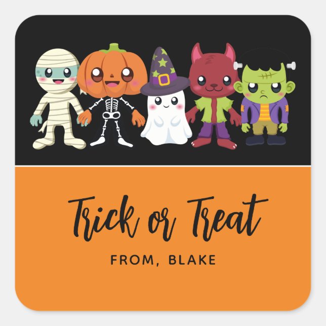 Adesivo Quadrado Halloween Cutie Stickers (Frente)