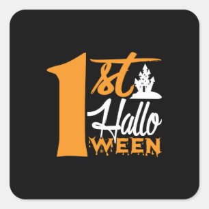 Adesivo Quadrado Halloween First Halloween Birthday