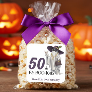 Adesivo Quadrado Halloween Ghost Women's Fabuloso 50º Aniversário
