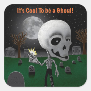 Adesivo Quadrado Halloween Ghoul