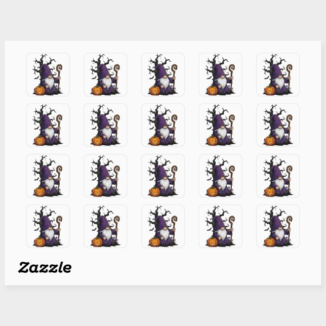 Adesivo Quadrado Halloween Gnome Sticker (Folha)