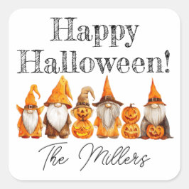Adesivo Quadrado Halloween Gnomos