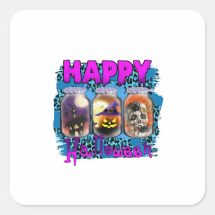 Adesivo Quadrado Halloween Happy Halloween Aniversário