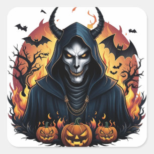 Adesivo Quadrado Halloween Horseman