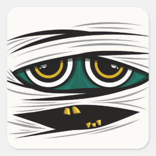 Adesivo Quadrado Halloween Mummy