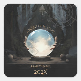 Adesivo Quadrado Halloween Mystical Crystal Ball Fortune