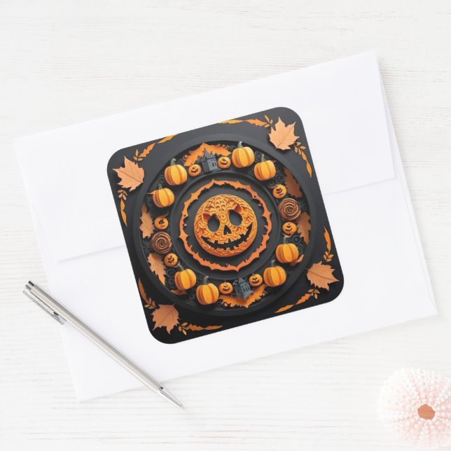 Adesivo Quadrado Halloween Papercuat Mandala (Envelope)