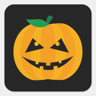 Adesivo Quadrado Halloween - Pumpkin Jack - O - lanterna