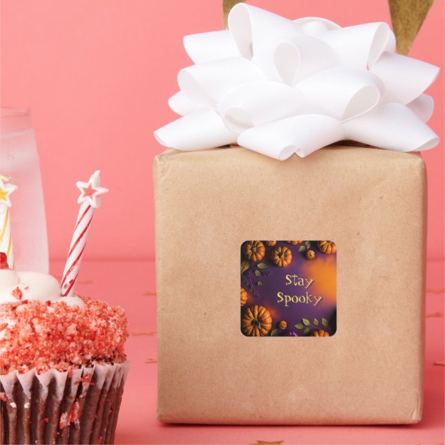 Adesivo Quadrado Halloween Pumpkins (Festa)