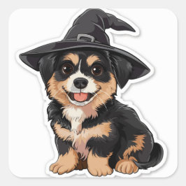 Adesivo Quadrado Halloween Puppy
