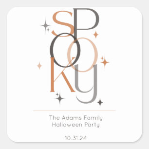 Adesivo Quadrado Halloween Retro Moderno Mínimo e Spooky