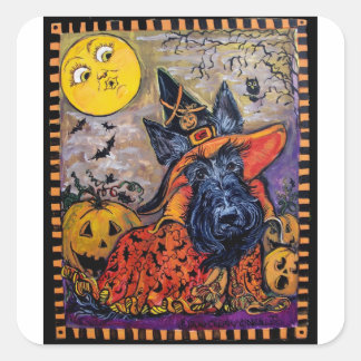 Adesivo Quadrado Halloween Scottie