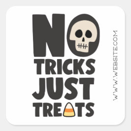 Adesivo Quadrado Halloween Sem Truques Apenas Tratamentos