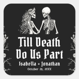 Adesivo Quadrado Halloween Skeletons Till Death Do Us Part Wedding