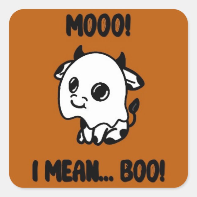 Adesivo Quadrado Halloween sticker koe spook (Frente)