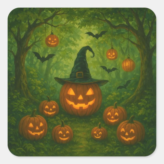 Adesivo Quadrado Halloween sticker that matches nature (Frente)
