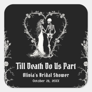 Adesivo Quadrado Halloween Till Morte Nos Faz Parte Do Chá de panel