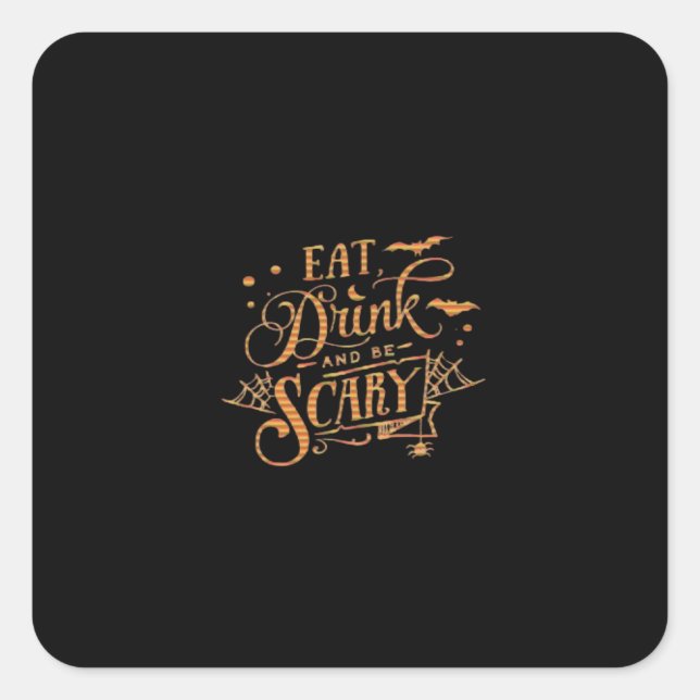 Adesivo Quadrado Halloween Trick Or Treat  (Frente)