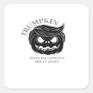 Adesivo Quadrado Halloween Trumpkin Engraçado e Bonita fantasia de 
