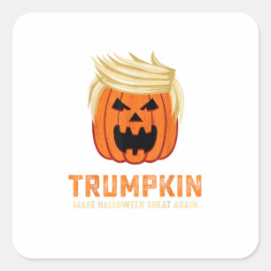 Adesivo Quadrado Halloween Trumpkin Engraçado - Slogan Parody Spook
