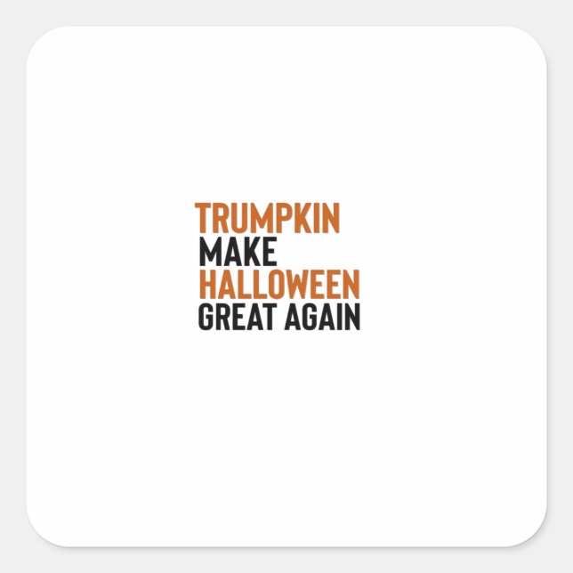 Adesivo Quadrado Halloween Trumpkin - Faça Excelente De Halloween N (Frente)