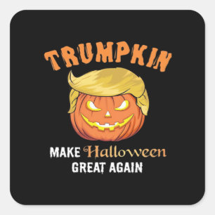 Adesivo Quadrado Halloween Trumpkin - Faça o Excelente de Halloween